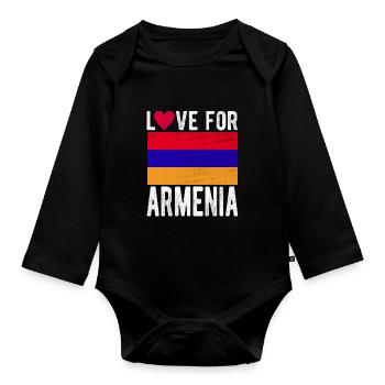 Arménie Souvenir - Body Bébé bio manches longues - noir - Devant