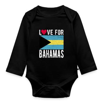 Bahamas Souvenir - Organic Longsleeve Baby Bodysuit - black - Front
