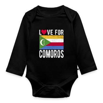 Komoros Souvenir - Body Bébé bio manches longues - noir - Devant