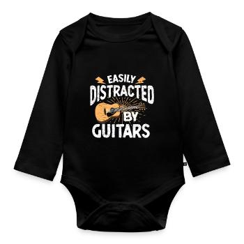 Gitarrist Gitarrenspieler Gitarre - Baby Bio-Langarm-Body - Schwarz - Vorne