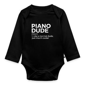 Klavier Musiker - Baby Bio-Langarm-Body - Schwarz - Vorne