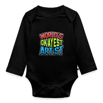 Künstler Malerei Maler Kunstfarbe Kunstlehrer - Baby Bio-Langarm-Body - Schwarz - Vorne