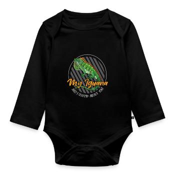 I would never hurt an Iguana - Baby Bio-Langarm-Body - Schwarz - Vorne