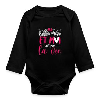 Belle Maman Belle-Fille - Body Bébé bio manches longues - noir - Devant