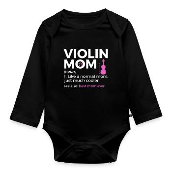 Violon Musicien - Body Bébé bio manches longues - noir - Devant