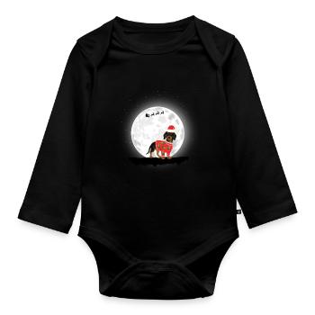 Dackel Weihnachten Geschenk - Baby Bio-Langarm-Body - Schwarz - Vorne