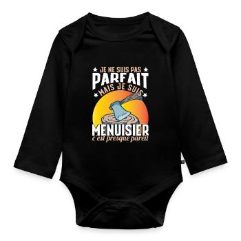 Je Suis Menuisier - Body Bébé bio manches longues - noir - Devant