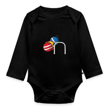 Croquet - Organic Longsleeve Baby Bodysuit - black - Front