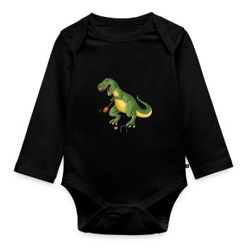 Croquet - Organic Longsleeve Baby Bodysuit - black - Front