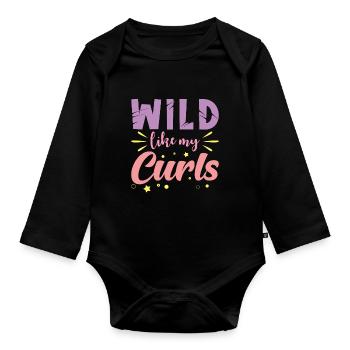 Locken Haare Wild wie meine Locken - Baby Bio-Langarm-Body - Schwarz - Vorne