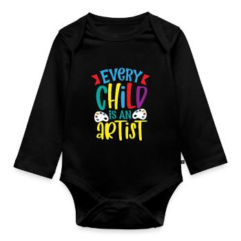 Artiste Peinture Peintre Art Peinture Professeur d’art - Body Bébé bio manches longues - noir - Devant