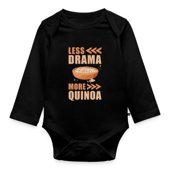 Dicton du quinoa - Body Bébé bio manches longues - noir - Devant
