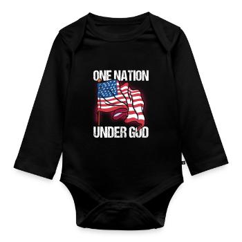 Une nation sous Dieu États-Unis Américains Amérique États-Unis - Body Bébé bio manches longues - noir - Devant