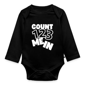 Count Me In 123 - Organic Longsleeve Baby Bodysuit - black - Front