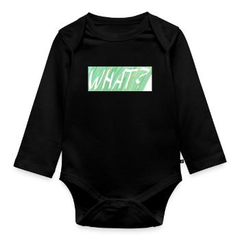 WHAT? Green gradient - Organic Longsleeve Baby Bodysuit - black - Front