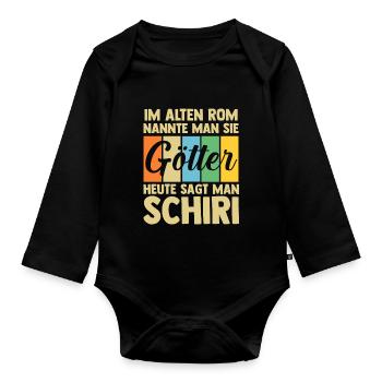 Schiri Unparteiischer Fußball Schiedsrichter - Baby Bio-Langarm-Body - Schwarz - Vorne