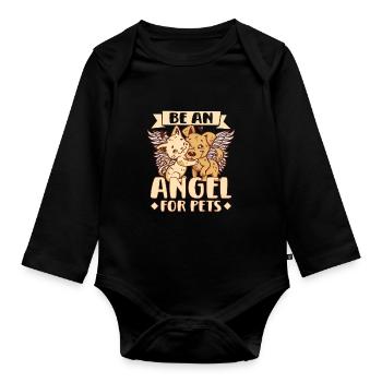 Animal RESCUE ANIMAL RIGHTS RESCUE Animal ADOPTION - Baby Bio-Langarm-Body - Schwarz - Vorne