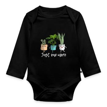 just one more - Pflanzen Gartenliebhaber - Baby Bio-Langarm-Body - Schwarz - Vorne