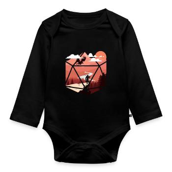 RPG rpg tabletop roleplaying games gamer role-play - Organic Longsleeve Baby Bodysuit - black - Front