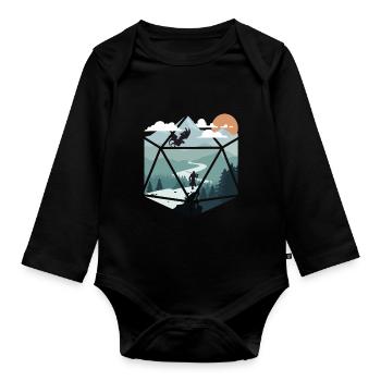 RPG-RPG-Tabletop-Rollenspiele Gamer-Rollenspiel - Baby Bio-Langarm-Body - Schwarz - Vorne