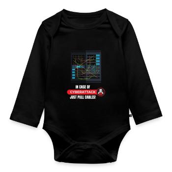 En cas de cyberattaque Informaticien - Body Bébé bio manches longues - noir - Devant