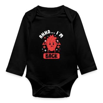 Heart Attack Open Heart Surgery Heart Surgery Gift - Baby Bio-Langarm-Body - Schwarz - Vorne