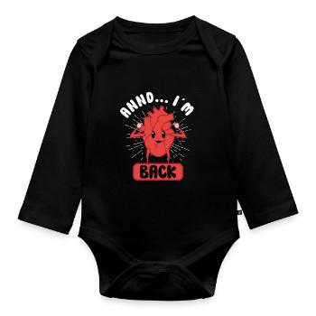 Heart Attack Open Heart Surgery Heart Surgery Gift - Baby Bio-Langarm-Body - Schwarz - Vorne