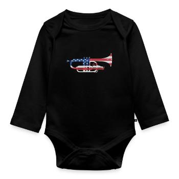 Mellophone Musician - Organic Longsleeve Baby Bodysuit - black - Front
