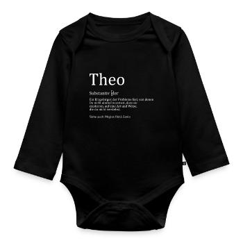 Erzgebirge Theo - Baby Bio-Langarm-Body - Schwarz - Vorne