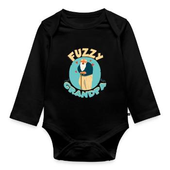 Fuzzy Grandpa - Organic Longsleeve Baby Bodysuit - black - Front