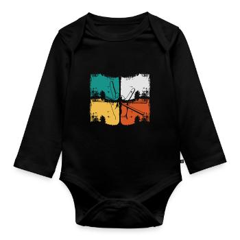 Musicien de batterie - Body Bébé bio manches longues - noir - Devant