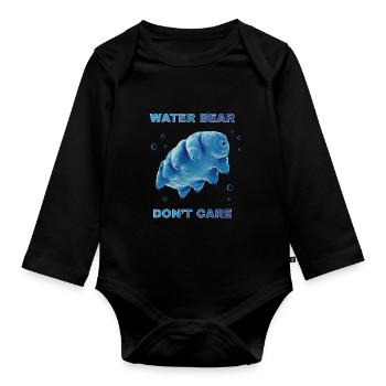 Water Bear Dont Care Bärtierchen - Baby Bio-Langarm-Body - Schwarz - Vorne