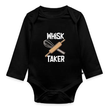 Whisk Taker Baker Funny Baking Baking Bakery - Organic Longsleeve Baby Bodysuit - black - Front