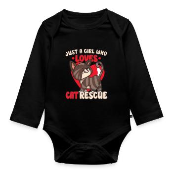 Sauvetage des chats SAUVETAGE DES DROITS DES ANIMAUX Adoption de chats - Body Bébé bio manches longues - noir - Devant