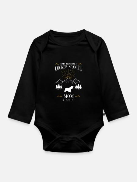 Cocker Spaniel - Baby Bio-Langarm-Body - Schwarz
