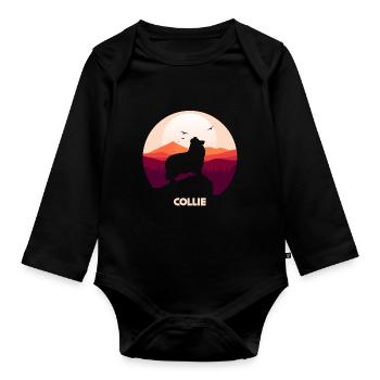 Collie - Baby Bio-Langarm-Body - Schwarz - Vorne