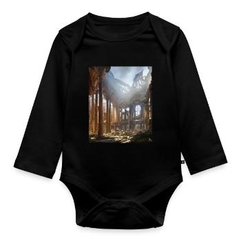 Griechische Mythology Tempel Ruinen Griechenland - Baby Bio-Langarm-Body - Schwarz - Vorne
