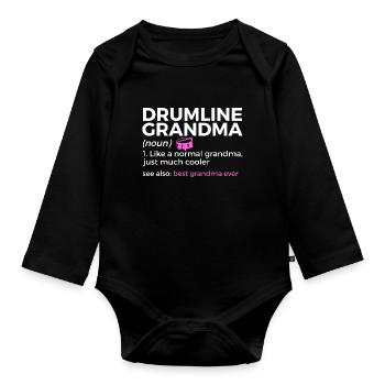 Drumline Trommeln Geschenk - Baby Bio-Langarm-Body - Schwarz - Vorne