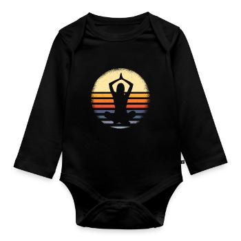Yoga - Body Bébé bio manches longues - noir - Devant