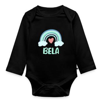 Bela Nom Rainbow Baby - Body Bébé bio manches longues - noir - Devant