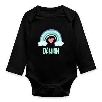 Damian Nom Rainbow Baby - Body Bébé bio manches longues - noir - Devant