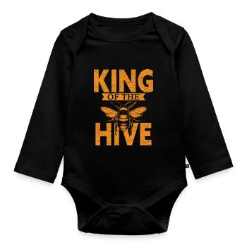 Imker Bienen Beekeeper - Baby Bio-Langarm-Body - Schwarz - Vorne