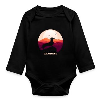 Teckel - Body Bébé bio manches longues - noir - Devant