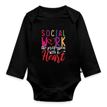 Herz der Sozialen Arbeit - Baby Bio-Langarm-Body - Schwarz - Vorne