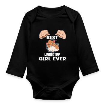 Je préfère être avec mon hamster - Body Bébé bio manches longues - noir - Devant