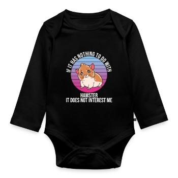 Je préfère être avec mon hamster - Body Bébé bio manches longues - noir - Devant