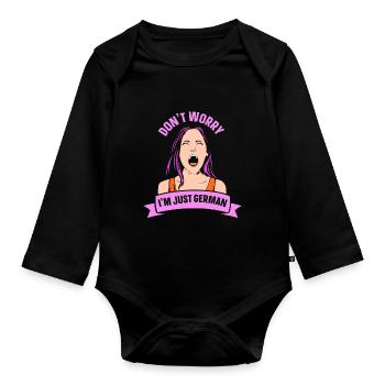 Keine Sorge Ich Bin Nur Deutscher Stimme Deutsch - Baby Bio-Langarm-Body - Schwarz - Vorne