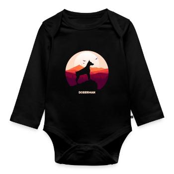 Dobermann - Baby Bio-Langarm-Body - Schwarz - Vorne