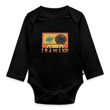 Cassette Type Vintage Cassette Retro Cassette Love - Organic Longsleeve Baby Bodysuit - black - Front