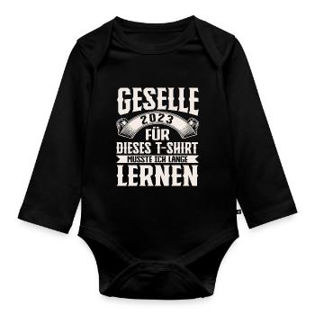 Geselle 2023 Gesellenprüfung - Baby Bio-Langarm-Body - Schwarz - Vorne